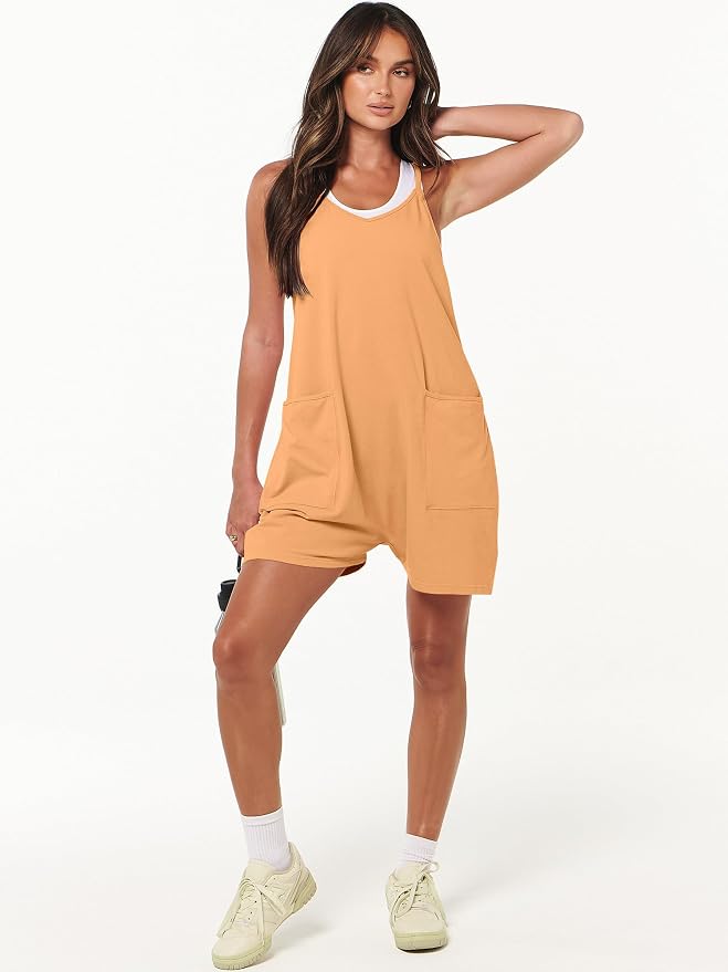 ANRABESS Womens Rompers Summer Casual Loose Sleeveless Overalls Spaghetti Strap Shorts Jumpsuit 2026 Beach Vacation Clothes - Image 3