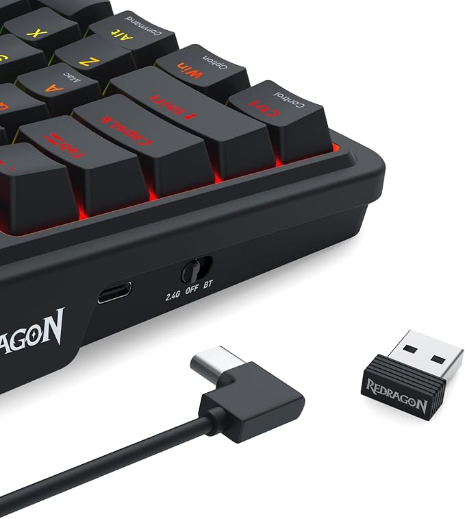 Redragon K719 PRO Wireless 95-Key Gasket Gaming Keyboard, TFT Screen & Knob | Easy-Control LED Info Display, 0-Delay Tri-Mode, Cushioned 5-Layer Noise Dampening for Creamy Thocky Sound, Practical 95 keys - Image 6