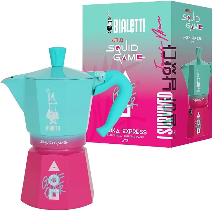 Bialetti Moka Express Squid Game©: Iconic Stovetop Espresso Maker, Moka Pot, Italian Coffee Maker, 6 Espresso Shots (9 oz - 270 ml), Aluminum - Image 3
