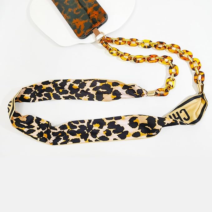 Phone Crossbody Chain Cell Phone Lanyard,Universal Leather+Metal Shouder Strap with Phone Tether Patches (S) - Image 6