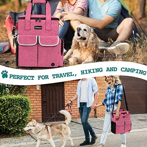 PetAmi Dog Travel Bag Organizer, Pet Supplies Diaper Tote, Pink - Image 6