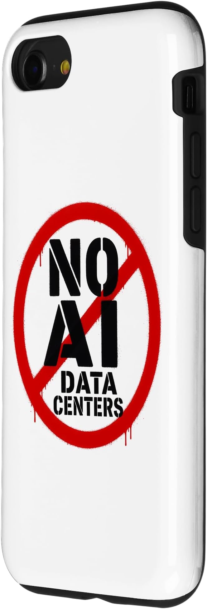 No AI Data Centers – Simple Minimal Spray Paint Style Text Case for iPhone SE (2020) / 7/8 - Image 2