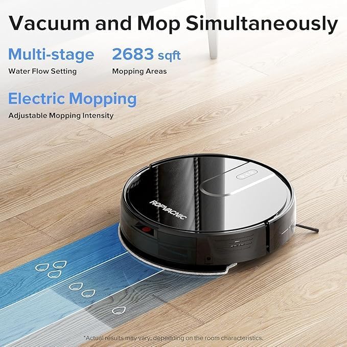 ROPVACNIC Robot Vacuum and Mop Combo 5200Pa Suction Robotic Cleaner | Self-charging, app control, personalized cleaning adjustments, advanced obstacle avoidance, suitable for home use - Image 2