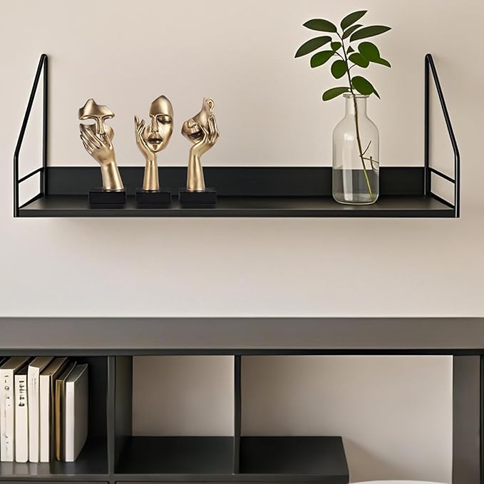 3 Pcs Thinker Small Statue Set - Black Gold Home Decor Abstract Art Figurines for Shelves, Living Room Coffee Table, Office Desktop (3 Pcs Gold, 6") - Image 2