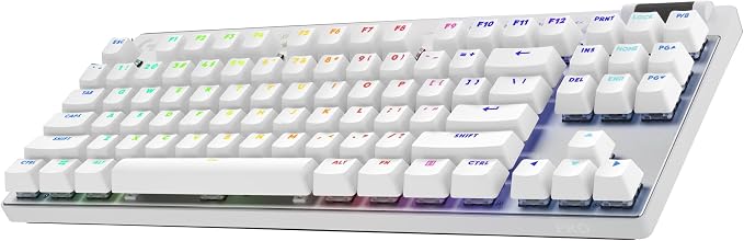 Logitech G PRO X TKL Lightspeed Wireless Gaming Keyboard (Tactile) - White | Lightspeed wireless, Ultra-Portable Tenkeyless Design, LIGHTSYNC RGB, PBT keycaps, Tactile Switches by Unknown