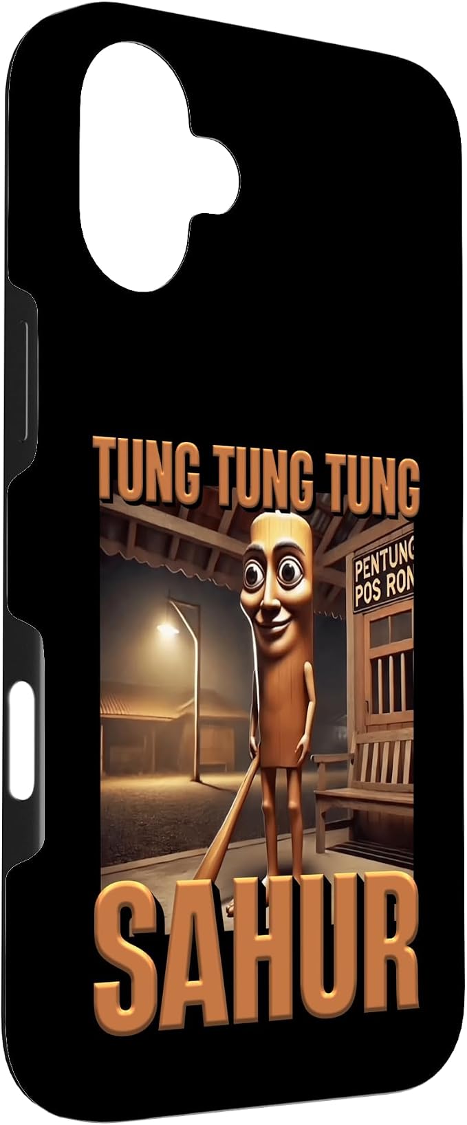 Internet Hilarious Meme AI Character Tung Tung Tung Sahur Case for iPhone 16 Plus - Image 3