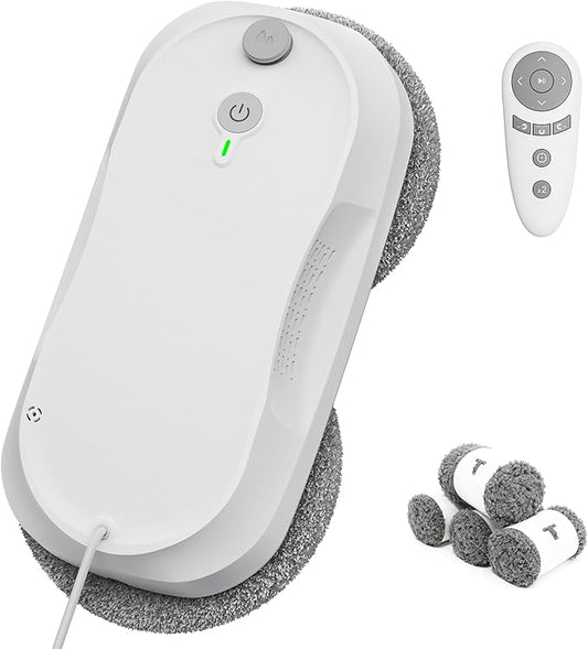 KKI Window Cleaning Robot,Upgraded Window Cleaner Robot, Auto-Dual Spray, Max 3200pa,3 Cleaning Modes & Edge Detection, Remote Control for High-Rise Windows, Glass Door,5Sets Cloths | Automatic,Dual Ultrasonic Spray, Max 3200pa, 3 Cleaning Modes & Edge... by RoboticCleaner