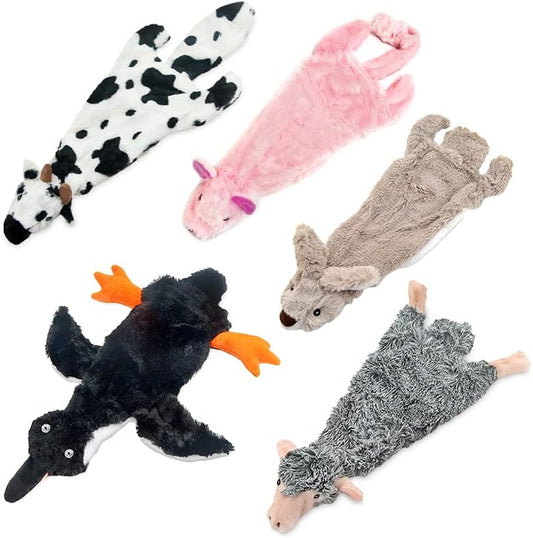 Best Pet Supplies 2-in-1 Stuffless Squeaky Dog Toy - Pack of 4, Large by BestPetSuppliesLLC