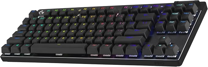 Logitech G PRO X TKL Lightspeed Wireless Gaming Keyboard (Linear) - Black | Lightspeed wireless, Ultra-Portable Tenkeyless Design, LIGHTSYNC RGB, PBT keycaps, Linear Switches by Unknown
