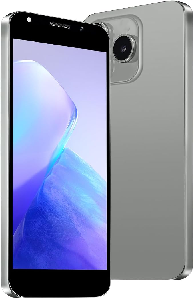 Unlock Phone, 4G Network Android Phone, 5.0-inch Screen, 2GB RAM+16GB ROM/TF 128GB, Dual SIM Cards, Dual Cameras, Suitable for Novice Users (Grey) by Unknown