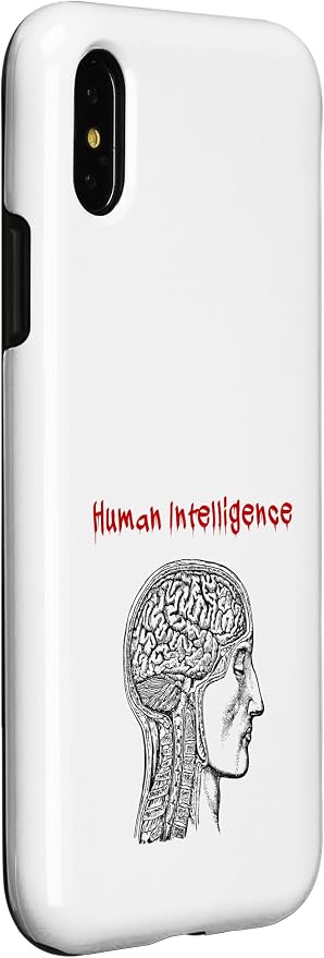 Human Intelligence (Anti Ai Statement & Head Graphic) Case for iPhone X/XS - Image 3