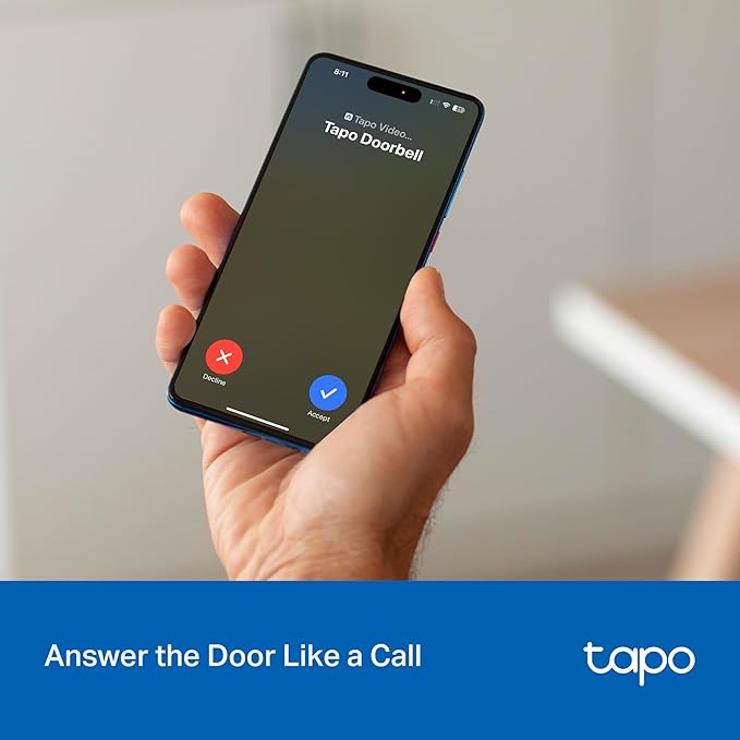 Tapo 2K Wireless Smart Video Doorbell - 160° Ultra-Wide View, Person Detection, 2-Way Talk, Ring Call, Night Vision, Subscription-Free Local Storage or Optional Cloud, D205 - Image 6