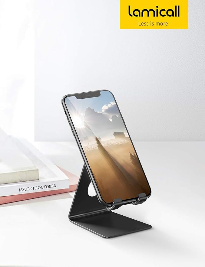 Lamicall Cell Phone Stand, Phone Dock: Cradle, Holder, Stand for Office Desk - Black - Image 7