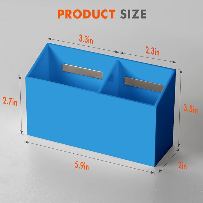 BEYGORM Magnetic Dry Erase Marker Holder for Whiteboard & Refrigerator | Non-slip Acrylic Pen Holder for Classroom, Fridge Magnet, Locker Organizer Accessories, Teacher & School Supplies(Blue) - Image 7