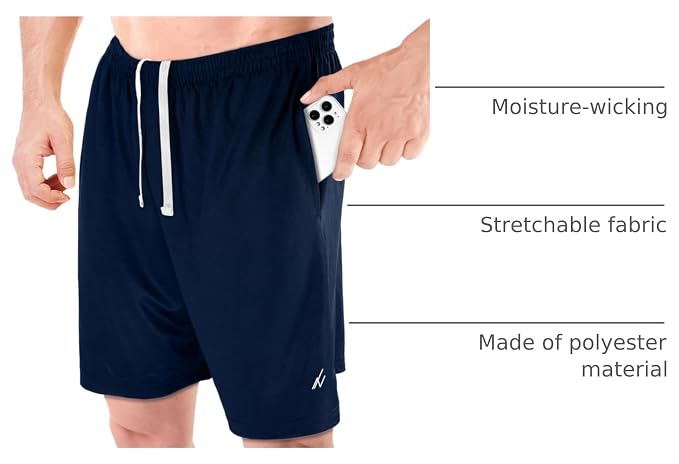 Quick Dry Knit Men's Athletic Shorts Loose-Fit Running Workout Gym Shorts - Image 4
