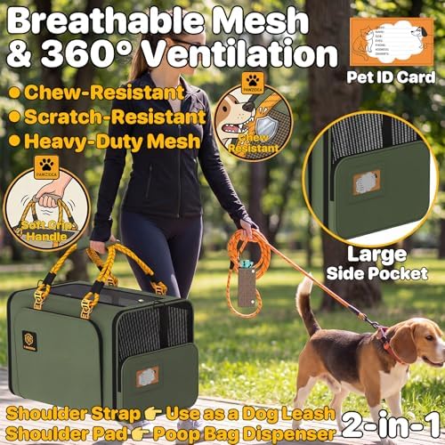 PAWZIDEA Expandable Large Pet Carrier, Soft-Sided 2–4 Cats Carrier Up 55lbs - Image 3