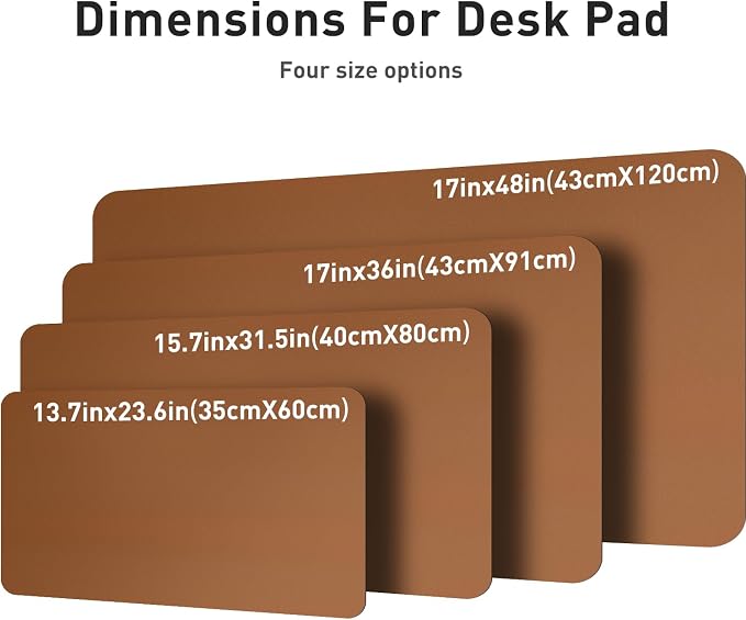 Aothia Leather Desk Pad Protector, Mouse Pad, Office Desk Mat, Non-Slip PU Leather Desk Blotter, Laptop Desk Pad, Waterproof Desk Writing Pad for Office and Home (48"x17",Brown) - Image 6