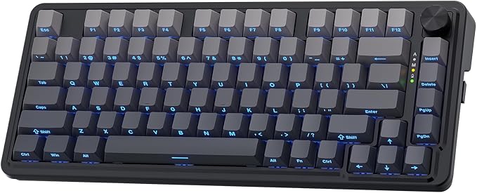 Redragon K673 PRO Wireless 81-Key RGB Gasket Gaming Keyboard, Scroll Knob | Multi-Function Control Wheel, 0-Delay Tri-Mode, Cushioned 5-Layer Noise Dampening for Creamy Thocky Sound, Compact 80% Size by REDRAGON