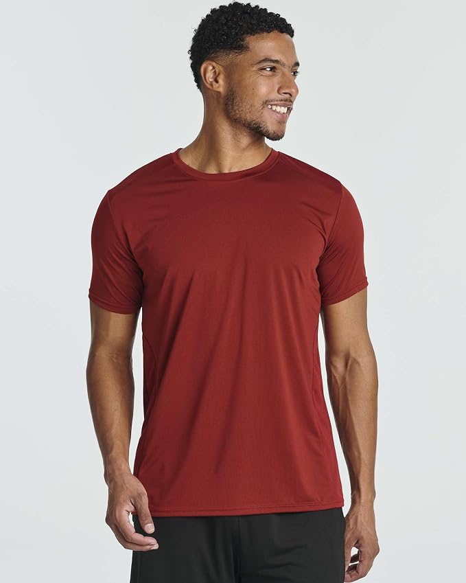 5 Pack Men's Dry Fit Short Sleeve T-Shirt Gym Workout Athletic Running Tee | Cooling, Moisture-Wicking, Crew Neck, Quick-Dry, Breathable, Active, Exercise, Fitness, Basketball, Cycling, Hiking, Tennis - Image 2