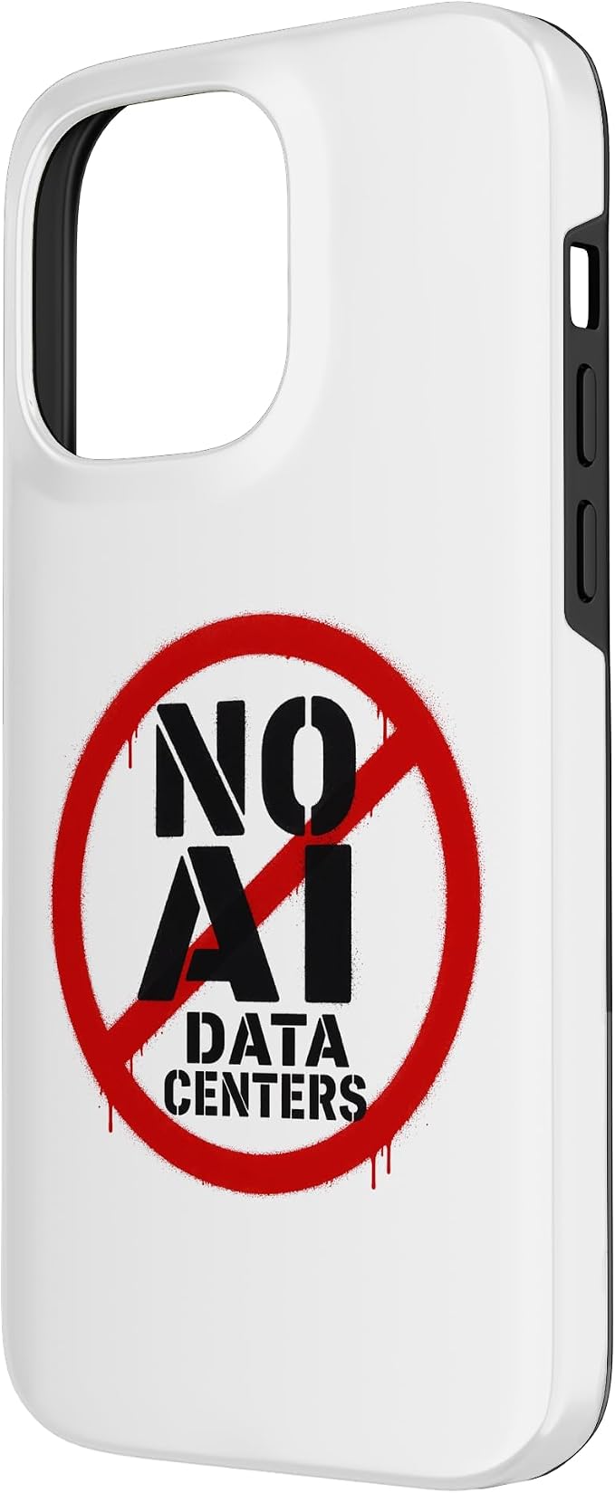 No AI Data Centers – Simple Minimal Spray Paint Style Text Case for iPhone 14 Pro Max - Image 2