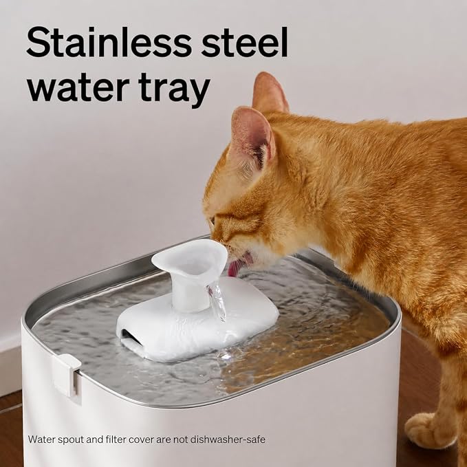 PETLIBRO Upgrade Cat Water Fountain Stainless Steel Tray, Dockstream 2 Cat Fountain Indoor, 3L/101oz Auto Cat Fountains for Drinking, App Monitoring Pet Water Fountain Dog, 5G WiFi Cat Water Dispenser - Image 6