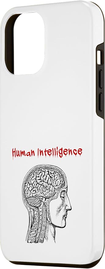 Human Intelligence (Anti Ai Statement & Head Graphic) Case for iPhone 12 Pro Max - Image 2