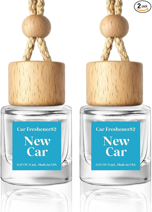HoogaLife Car Air Freshener Diffuser 2 Pack Hanging Air Freshener - New Car Fragrance Oil Air Diffuser for Automobile, 45+ Days Long Lasting Fragrance Made in USA (N82) by HoogaLife