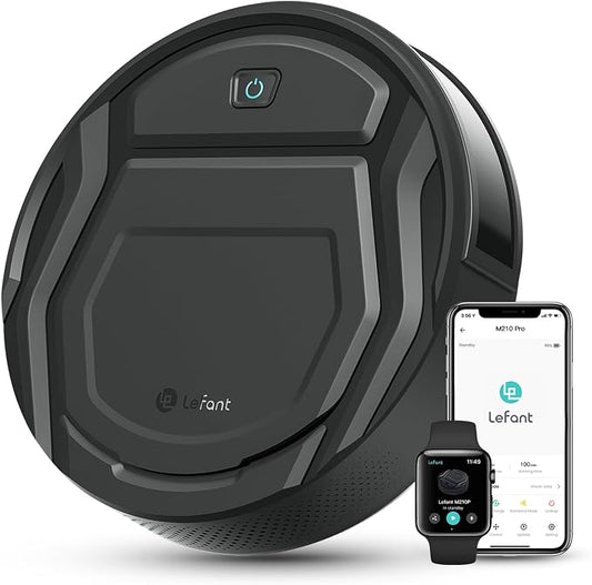 Lefant M210 Pro Robot Vacuum, 4000Pa Suction, 200 Mins Runtime, Quiet, Ultra-Slim, Self-Charging Robotic Vacuum Cleaner, WiFi/App/Alexa Control, Ideal for Pet Hair & Hard Floors by Lefant
