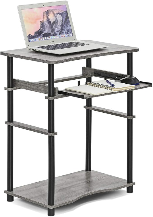 Furinno 10016GYW/BK Home Laptop Notebook Computer Desk, French Oak Grey/Black by Furinno-FitsYourSpaceFitsYourBudget