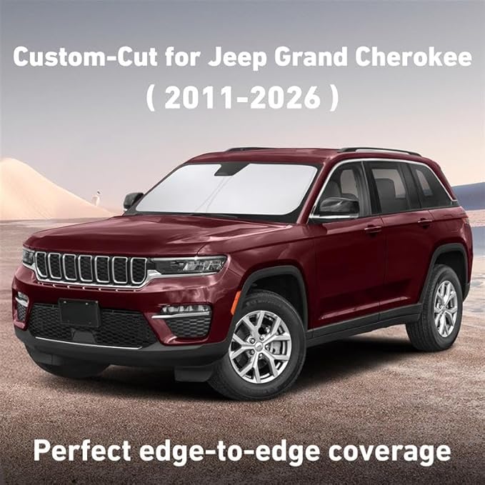 EcoNour Windshield Sunshade for Jeep Grand Cherokee 2011-2024 2025 2026, Sun Visor for Front Windshield & Window Sun Shade Cover, UV Heat Blocker & Protector, Car Accessories - Image 2