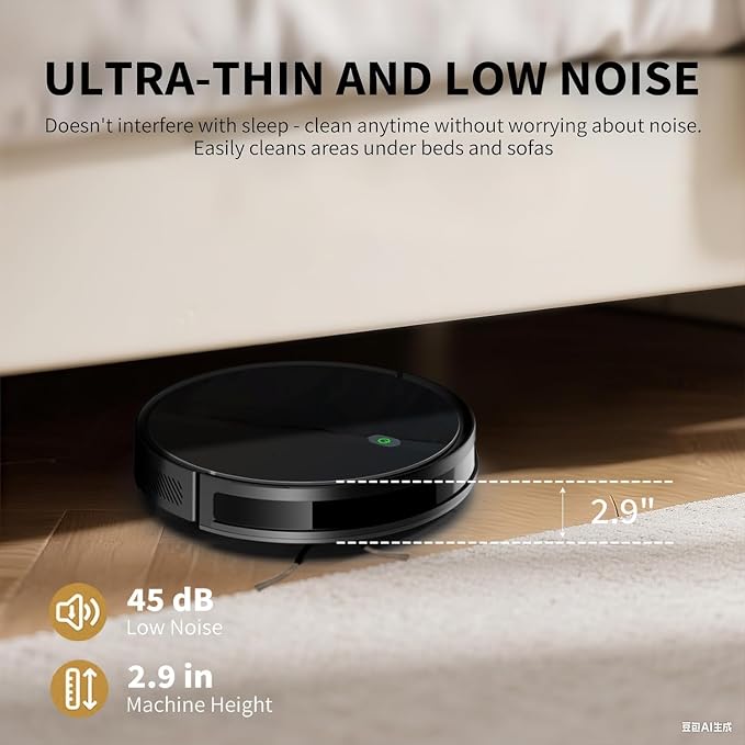 Robot Vacuum and Mop combo, 3500Pa Vacuum Cleaner Robot Navigation with high efficient roller brush, 60dB Robot Vacuum Cleaner with APP Control,Blue tooth, Ideal for Pet Hair, Carpets, Hard Floors - Image 6