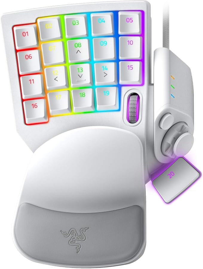 Razer Tartarus Pro Gaming Keypad: Analog-Optical Key Switches - Rapid Trigger - Adjustable Actuation - 32 Programmable Keys - Customizable Macros - Chroma RGB Lighting - Mercury White | Rapid Trigger, Adjustable Actuation, 32 Programmable Keys, Customi... by Unknown