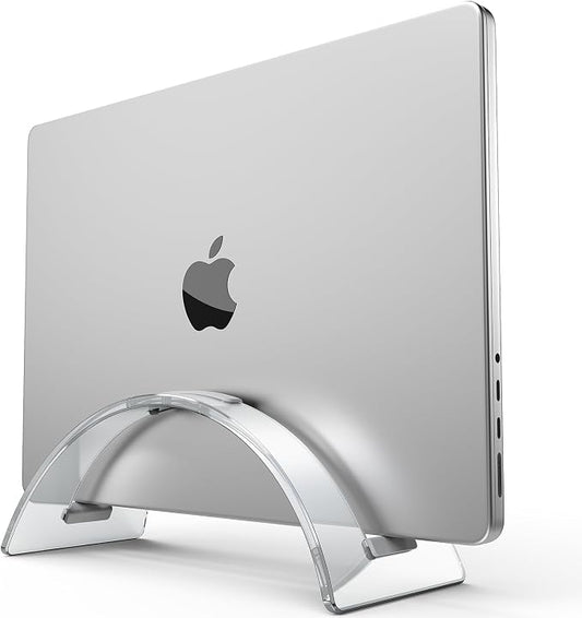 Acrylic Vertical Laptop Stand for Desk,Acrylic Invisible Desktop Notebook Dock,Vertical Laptop Holder Space-Saving Organizer for All MacBook, Surface, Samsung, HP, Dell by Enjoynow