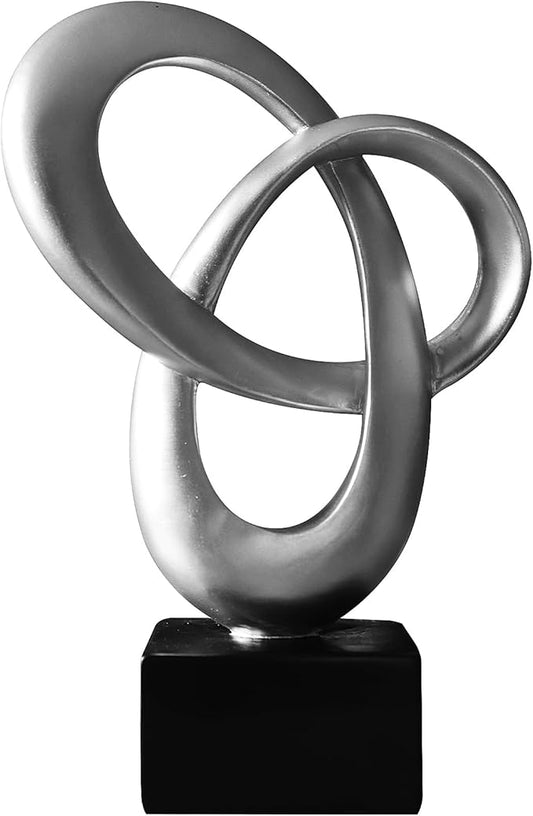 Dosker Abstract Sculpture Knot Decor Mobius Stripe Statue (Silver) | Modern Sculpture for Home Decor,Coffee Table Decor for Living Room,Office by Dosker