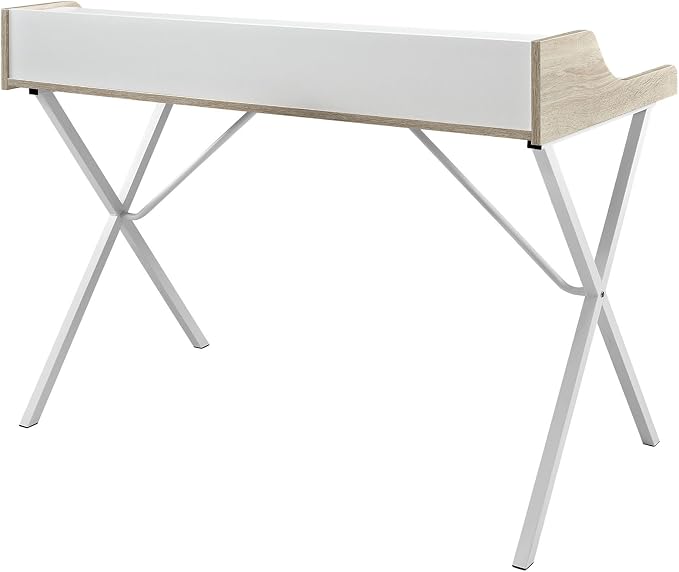 Modway Bin Contemporary Modern Writing Desk With Storage Cubbies in Oak - Image 5