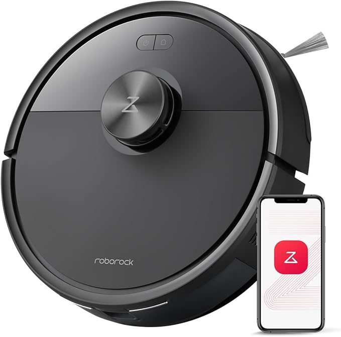 roborock Q7 M5 Robot Vacuum and Mop Combo, 10,000Pa HyperForce Suction | Dual Anti-Tangle System, APP-Controlled Mopping, LiDAR Navigation, Robotic Vacuum Cleaner for Pet Hair and Carpet, Black by Unknown