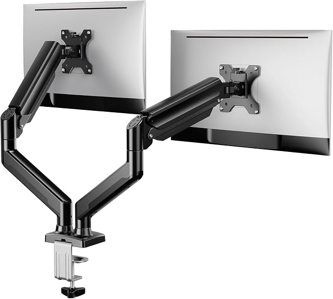ErGear Dual Monitor Stand up to 33 inches Screen, Load-Bearing Max 22 lbs Each Arm, Adjustable Dual Monitor Mount, Sturdy Steel vesa Monitor Mount with Stable VESA 75x75 100x100mm - Image 8