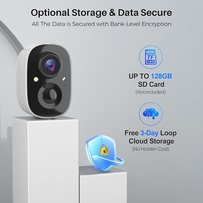 Security Cameras Wireless Outdoor Indoor, 2K Battery Powered WiFi Camera for Home Security, AI Motion Detection, Color Night Vision, IP66 Weatherproof, 2-Way Talk, Siren Alarm, SD/Cloud Storage - Image 7