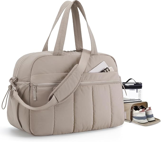 BAGSMART Duffle Bag for Travel, Gym Bag for Women, Weekender Carry on Bag | PVC Wet Pocket, Airline Approved Personal Carry-on Size, Fits Under-seat, One Bag for Gym, Travel, Hospital, Overnight by BAGSMART