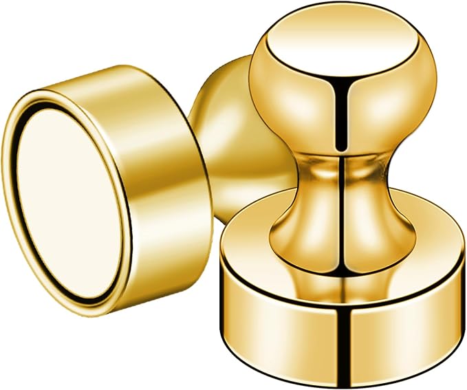 LOVIMAG Fridge Magnets 20Pcs, Magnet for Refrigerator Whiteboard, Gold | Small Strong Neodymium Metal Cute Push Pin for Classroom, Kitchen, Accessories Decorative, Office, Calendar - Image 8