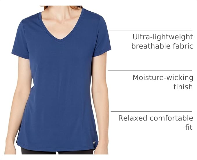 Amazon Essentials Women's Active Quick Dry Tech Stretch Short-Sleeve V-Neck T-Shirt (Available in Plus Size), Pack of 2 - Image 5