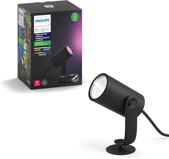 Philips Hue Lily Outdoor Smart LED Spotlight - White & Color Ambiance - Low Voltage Landscape Lighting - 1 Pack - Requires Bridge and Power Supply - Control with App and Voice - Weatherproof by Unknown