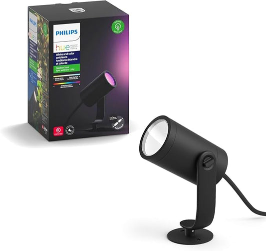 Philips Hue Lily Outdoor Smart LED Spotlight - White & Color Ambiance - Low Voltage Landscape Lighting - 1 Pack - Requires Bridge and Power Supply - Control with App and Voice - Weatherproof by Unknown