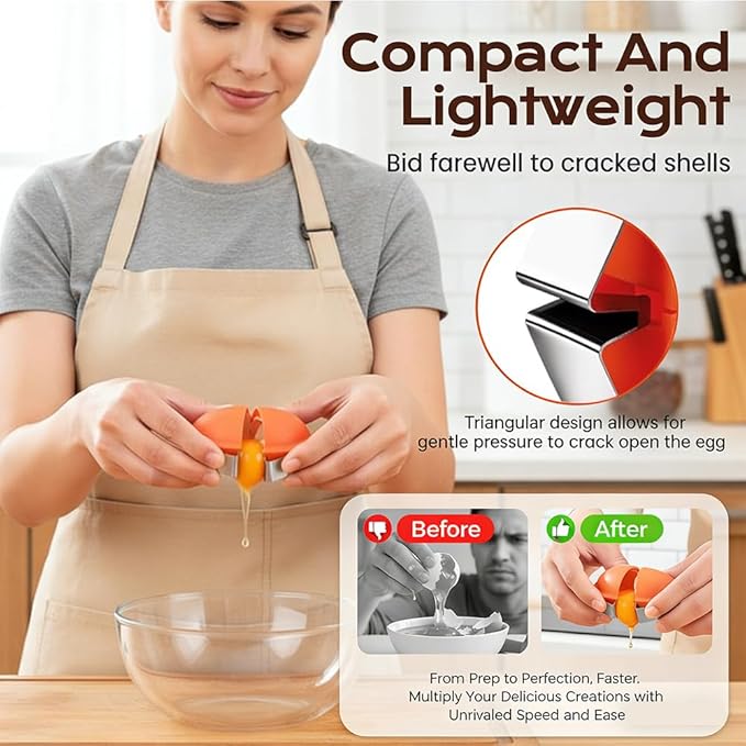 New Egg Shell Opener Egg Cracker Tool Stainless Steel, Multifunctional Egg Shell Opener for Raw Or Hard-Boiled Eggs, Kitchen Gadget for Cooking Baking (Pink) - Image 3