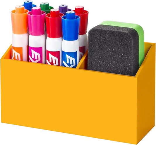 BEYGORM Magnetic Dry Erase Marker Holder for Whiteboard & Refrigerator | Non-slip Acrylic Pen Holder for Classroom, Fridge Magnet, Locker Organizer Accessories, Teacher & School Supplies(Orange) by BEYGORM