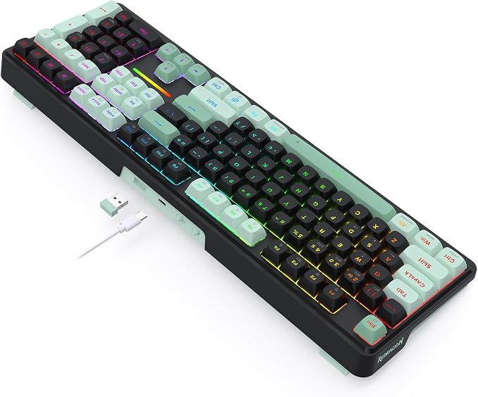 Redragon K745 PRO Wireless 108-Key Gasket RGB Gaming Keyboard, 4 Hotkeys | Extra Shortcut Keys, 0-Delay Tri-Mode, Cushioned Noise Dampening for Creamy Thocky Sound, Unfaded PBT Keycaps, PRO Software - Image 6