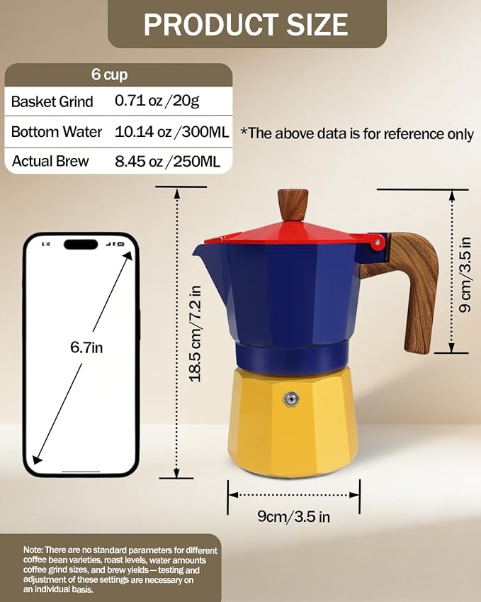 Coffee Maker Stovetop Espresso Maker 6 Cup Aluminum Moka Pot Percolator 10oz 300ml Easy Brewing for Electric Ceramic Stoves Home Camping Italian Cuban Café Classic - Image 2