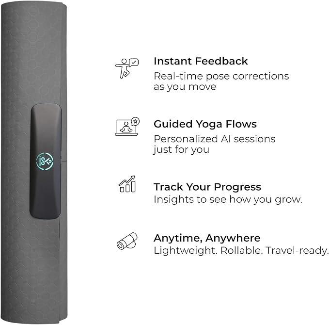 Smart Mat Gen3 - Dark Grey| AI Powered Yoga Mats For Home Workout | Lightweight Yoga Mats of 6mm | Real Time Tracking Exercise Mats For Men & Women - Image 3