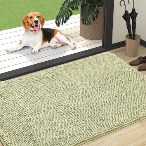 OLANLY Dog Door Mat for Muddy Paws 47x32, Super Absorbent Chenille Mud Mat by OLANLY