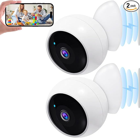 AMTIFO Security Cameras Wireless Outdoor: Magnetic 2-Pack Install-Free Indoor Smart 2K WiFi - Long Battery Life Powered Wireless Cameras for Home Security with AI Motion Detection by AMTIFO